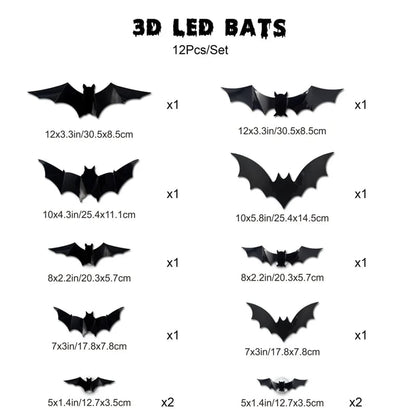 🔥Last Day 50% OFF 🦇Halloween 3D Bat LED Wall Light Decor