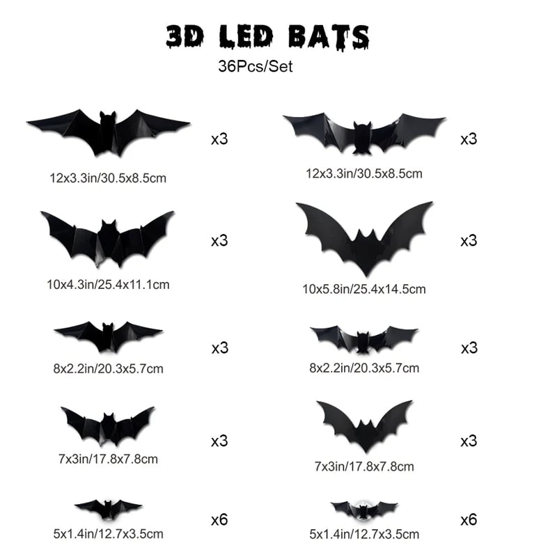 🔥Last Day 50% OFF 🦇Halloween 3D Bat LED Wall Light Decor