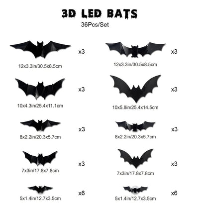 🔥Last Day 50% OFF 🦇Halloween 3D Bat LED Wall Light Decor