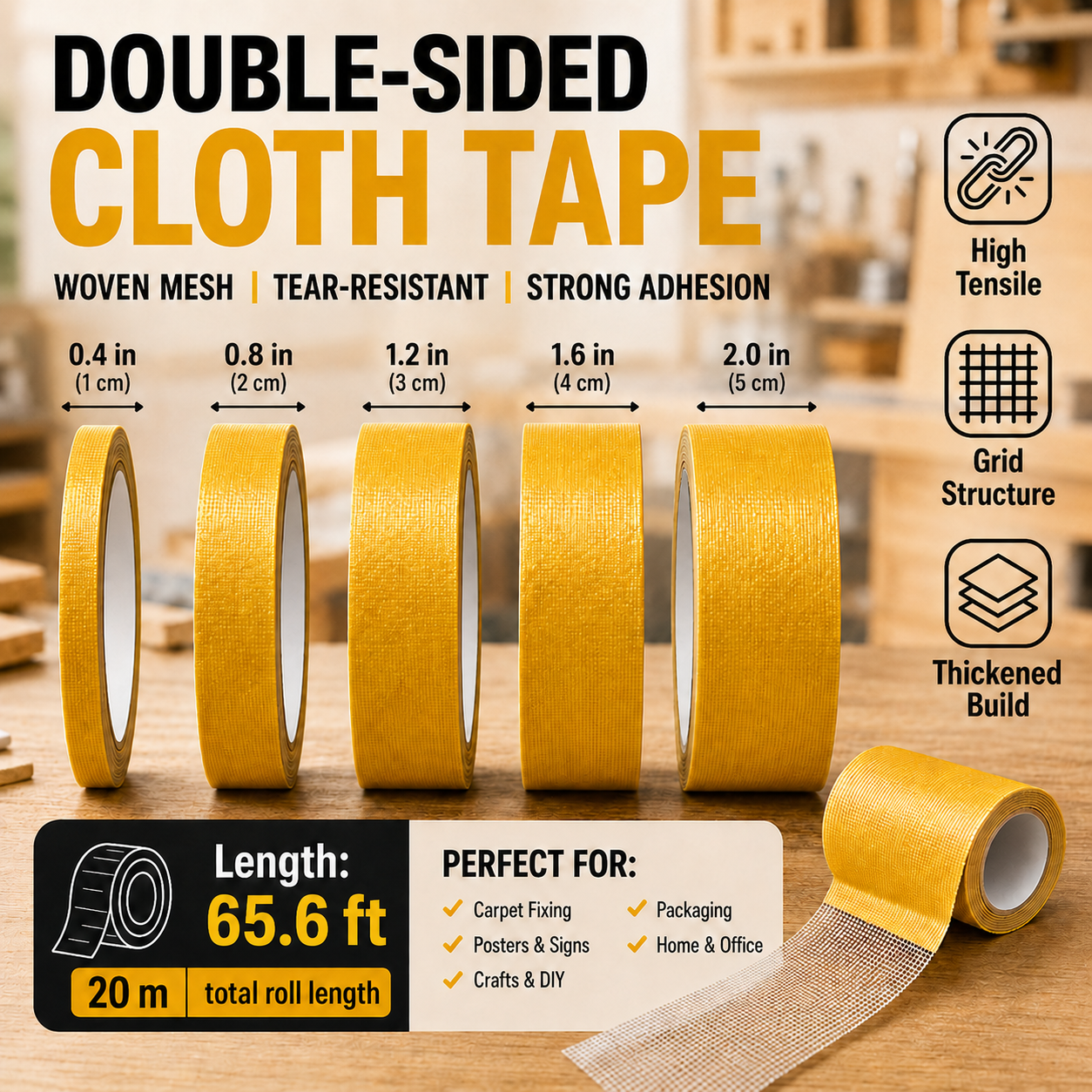 High‑Tack Double‑Sided Mesh Tape | Heavy Duty Grid Double Sided Adhesive Tap