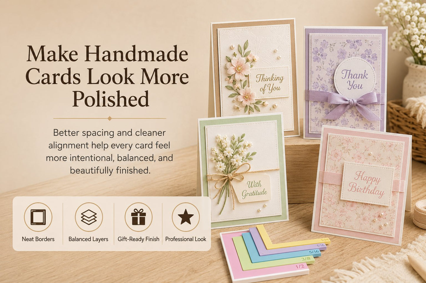 Card Making Alignment Guides Set | Create Perfectly Aligned Handmade Cards Without Guesswork or Crooked Corners ✨
