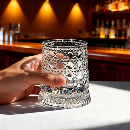 ✨ Diamond Cut Spinning Glass | Elevate Your Home Bar Experience 🏅