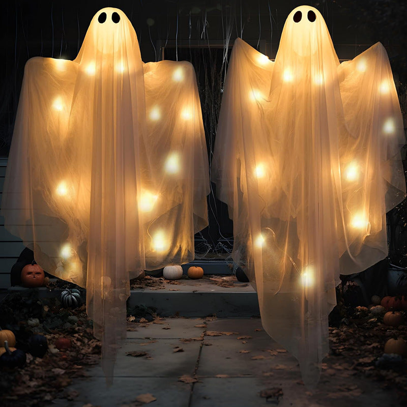 🔥Last Day 59% OFF🔥5FT Giant Lighted Halloween Ghost Swing – Create A Spooky Yard Scene