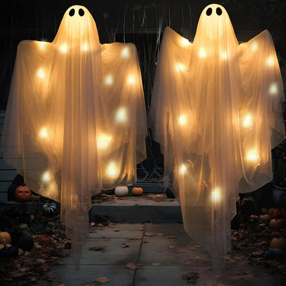 🔥Last Day 59% OFF🔥5FT Giant Lighted Halloween Ghost Swing – Create A Spooky Yard Scene