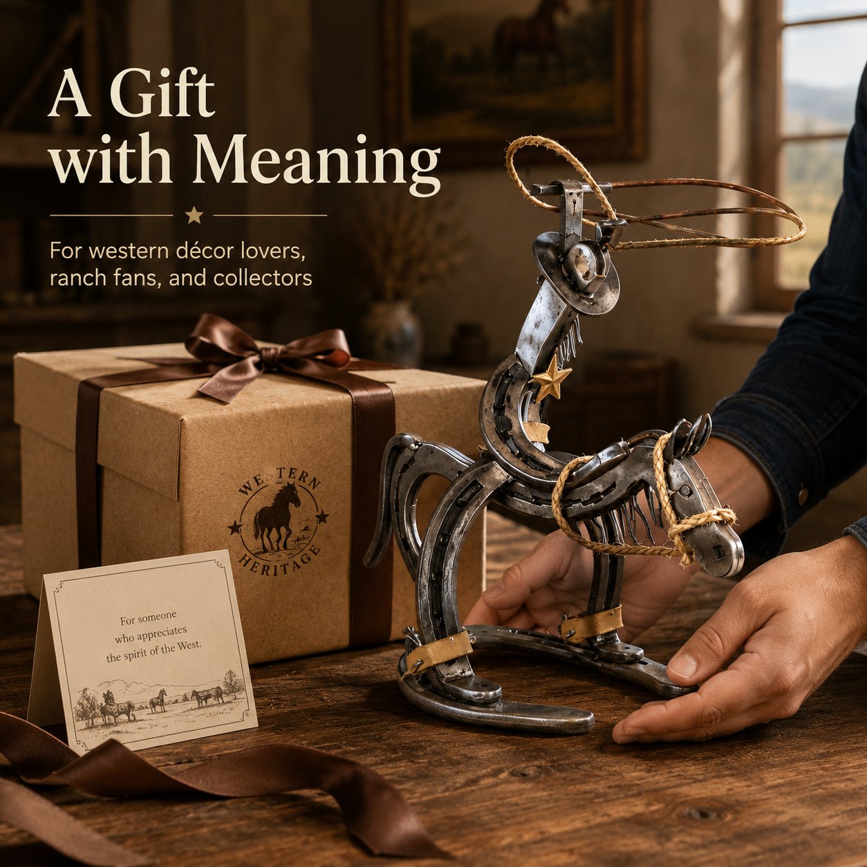 🔥Handcrafted  Cowboy Iron Pony Ornament