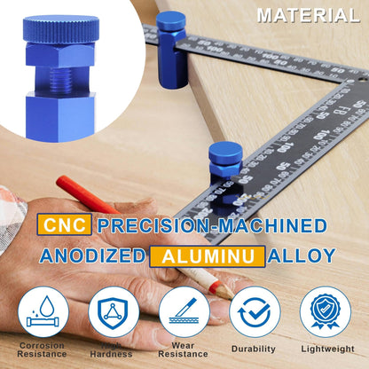 📐🔩Tall Stair Gauges for Framing Square – Hexagonal Stable Lock with Holder & Hook for Carpentry & Circular Saw