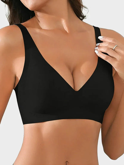 Pack of 3 Jelly Wireless Seamless Deep-V Push-Up Bra