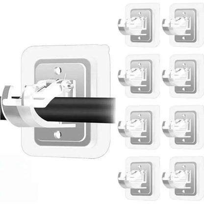 💪8PCS Curtain Rod Brackets with Clips – Transparent Adjustable Drapery Hooks Holder Set for Living Room, Bathroom & Bedroom Curtain Installation