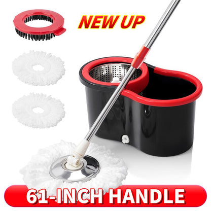 🧹 Spin Mop & Bucket System with Detachable Scrub Brush