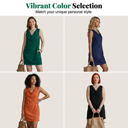 Elegant Slim Fit Cowl Neck Dress