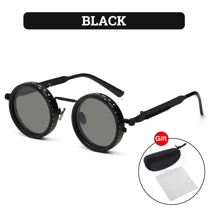 🔥49% Off🔥Adjustable Tint Rounded Polarized Lenses Retro Sunglasses
