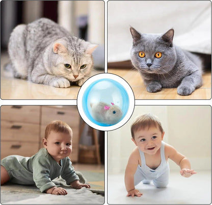 Auto-Rolling Ball with Mouse Hands-Free Play for Indoor Cats
