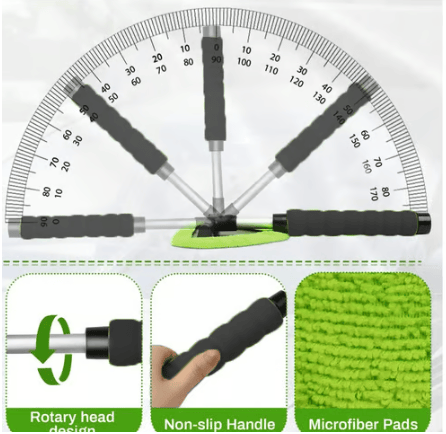 ⏰Final 3 Hours  : Microfiber Car Windshield Cleaning Tool with Extendable Handle