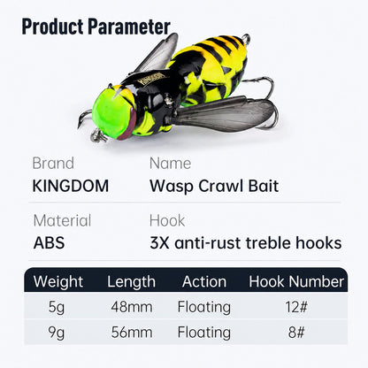 🔥 Last Day 69% OFF – 🐝 Bionic Wasp Topwater Lure That Triggers Explosive Strikes
