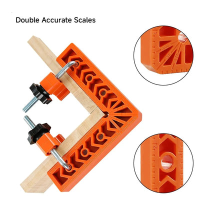 4PCS Right Angle Clamp Kit – for picture frames, boxes, Furniture, Home, cabinets or drawers & stone positioning; multi-surface adjustable fastening tool