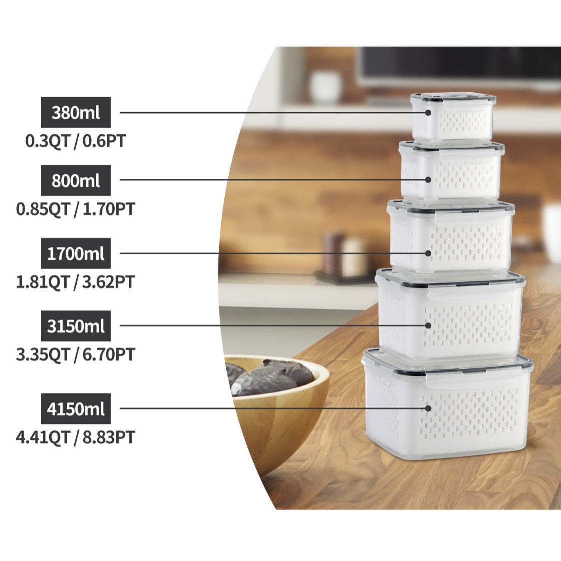 5 Pack Fridge Organizers and Storage