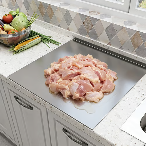 ✨ Food Grade Stainless Steel Kneading Board 🍳 Multi-Purpose Non-Stick Cutting Board