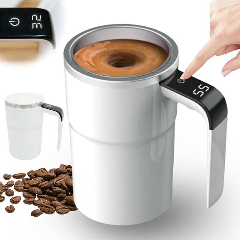 🎁 Electric coffee mug with a built-in LCD thermometer, perfect for brewing coffee, milk, cocoa, etc.