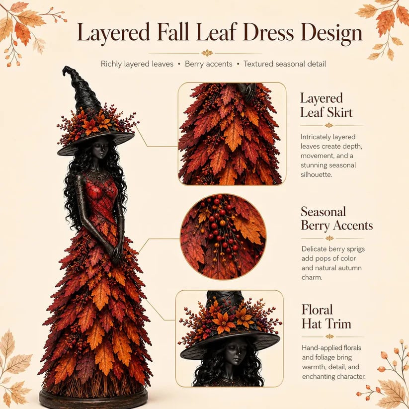 💥LAST DAY 49% OFF - 🧙 Enchanted Autumn Witch Figurine