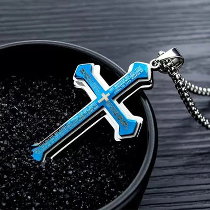 Men's Lord's Prayer Cross Necklace