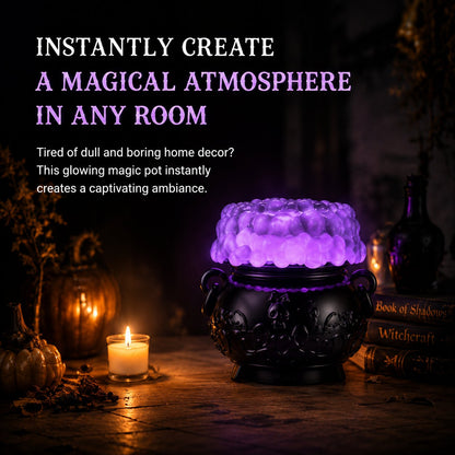 👻Light-up Color-changing Cauldron Waterglobe 3-Wick Candle Holder