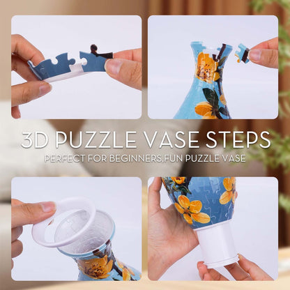 3D Puzzle Vase for Adults, Jigsaw Puzzle Vase for Flower