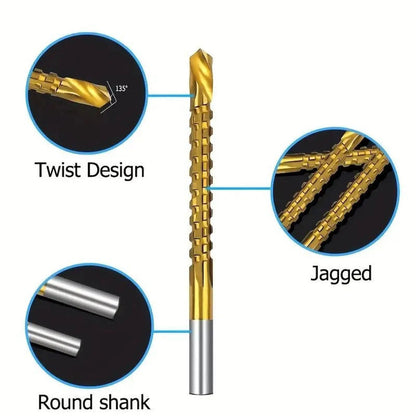 6PCS Titanium-Plated High-Speed Steel Drill Bits Set
