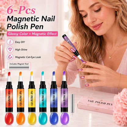 💅 6PCS One-Step Gel Nail Art Pen Set – Salon Beauty at Home