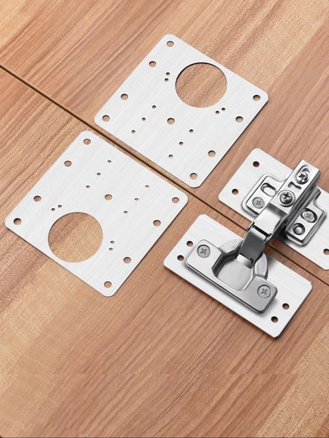 Cabinet Hinge Repair Plate with Screws