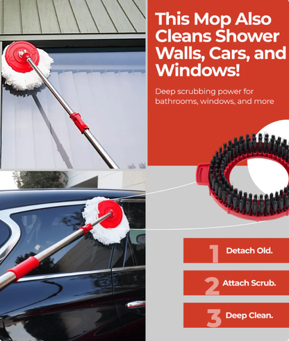 🧹 Spin Mop & Bucket System with Detachable Scrub Brush