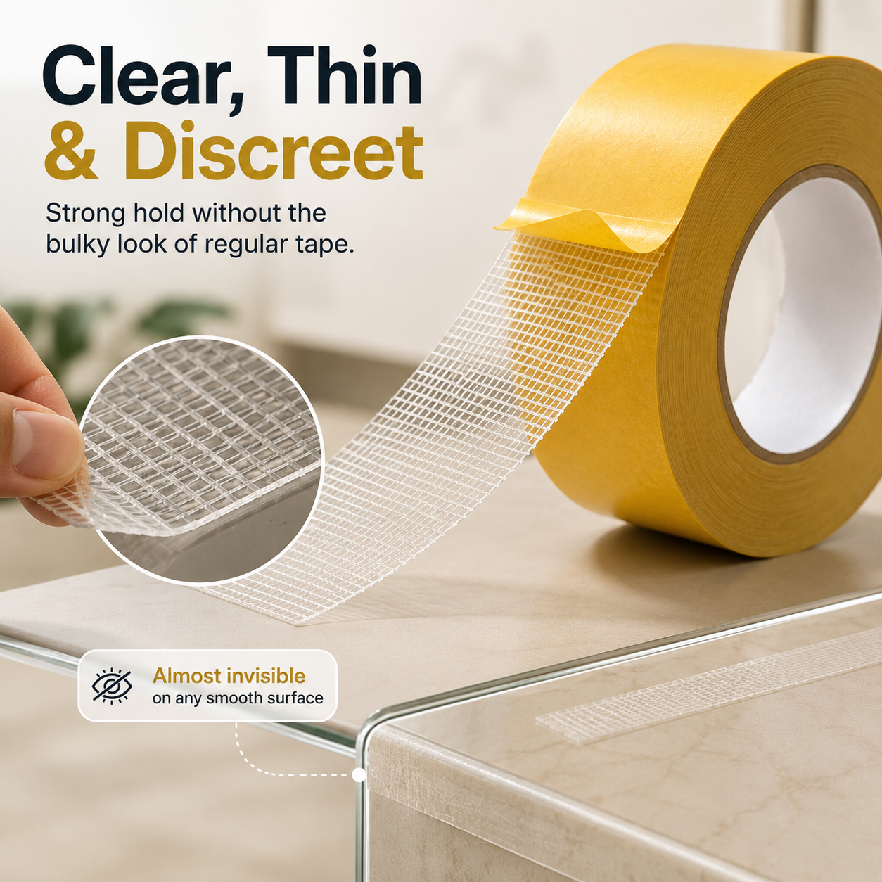 High‑Tack Double‑Sided Mesh Tape | Heavy Duty Grid Double Sided Adhesive Tap