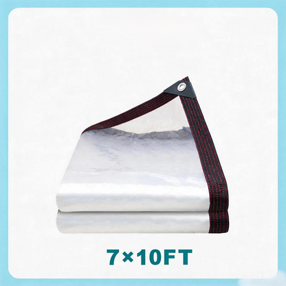 🏠50% OFF TODAY ONLY – 10×13 FT Clear Waterproof PE Tarp with Reinforced Edges & Metal Grommets