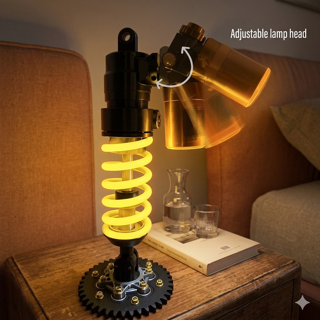 🎁Father's Day Limited Sale🔥Inspired Suspension Shock Absorber Lamp - Adjustable LED Light for Gamers & Car Enthusiasts