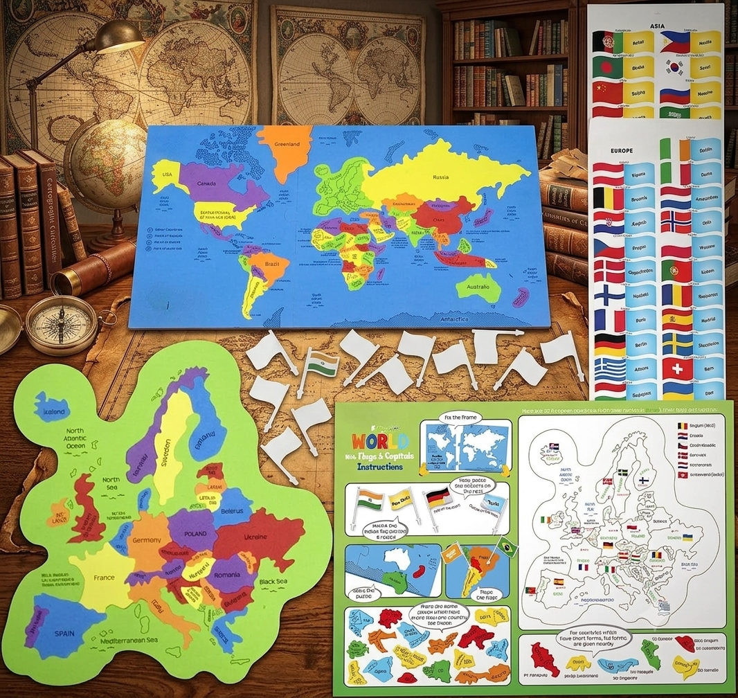 🔥Last Day 49% OFF - 🌍 World Map & USA Map Puzzle Set