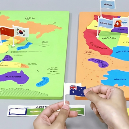 🔥Last Day 49% OFF - 🌍 World Map & USA Map Puzzle Set
