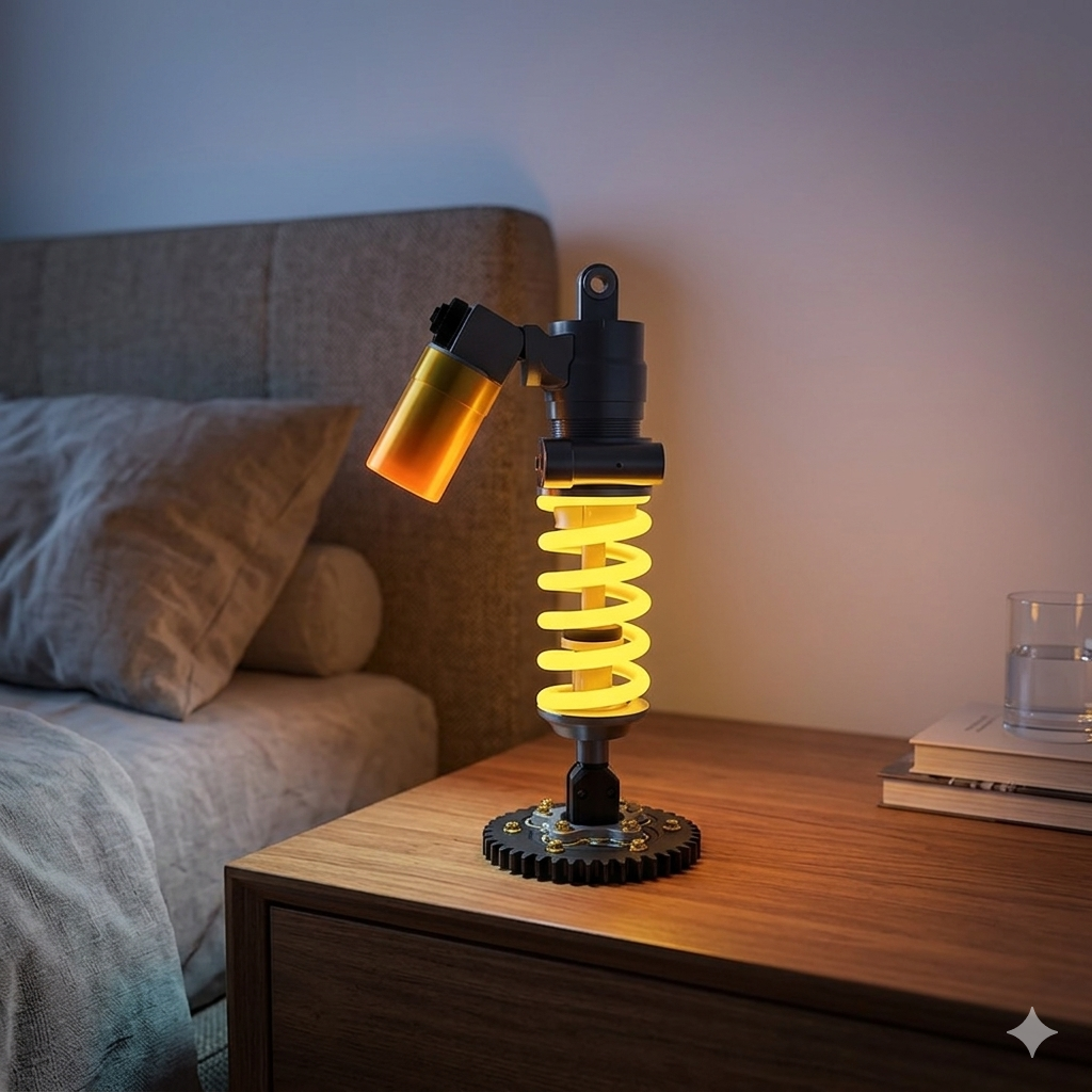🎁Father's Day Limited Sale🔥Inspired Suspension Shock Absorber Lamp - Adjustable LED Light for Gamers & Car Enthusiasts