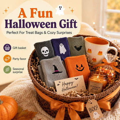 Halloween Embroidered Crew Socks