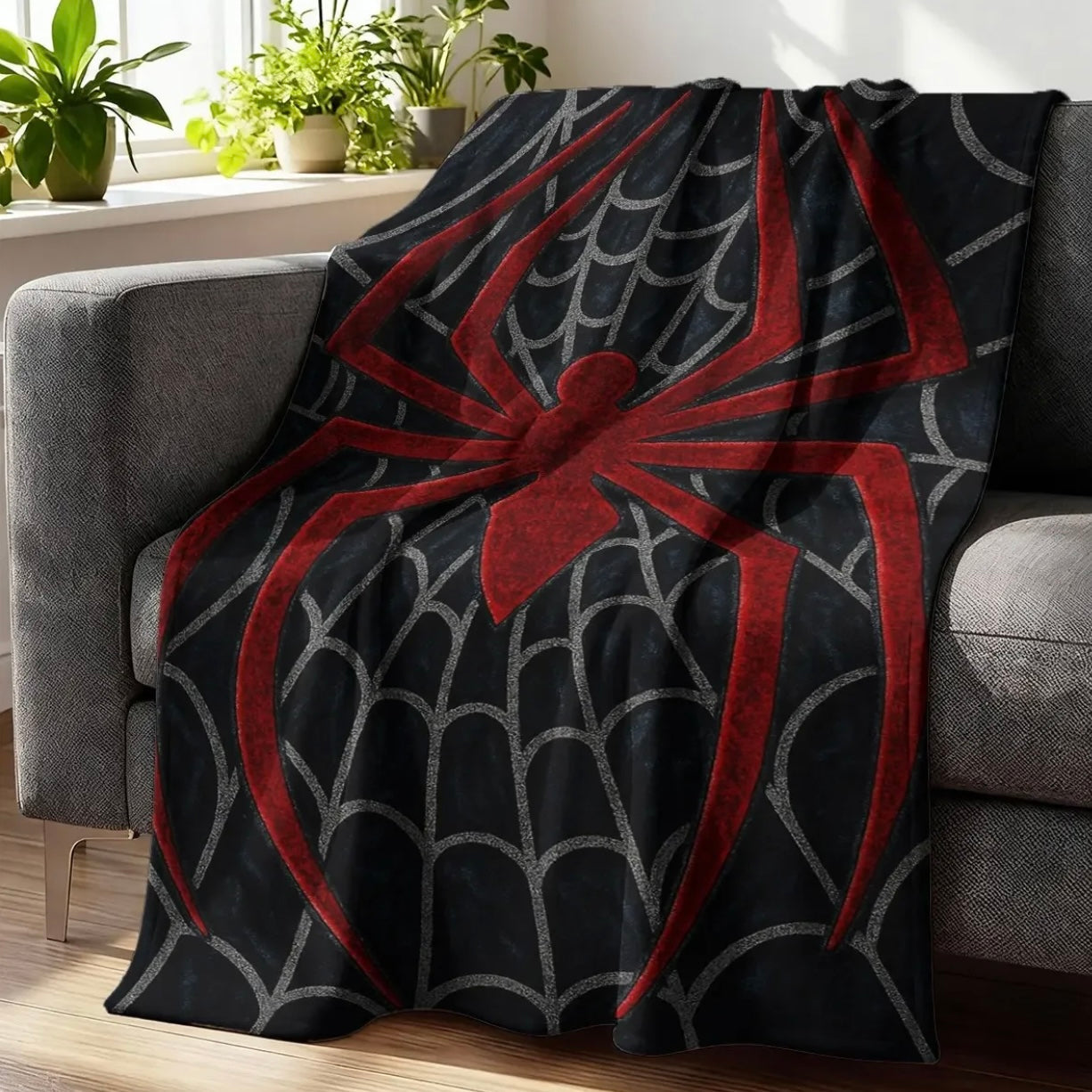 Spider Web Pattern Flannel Blanket