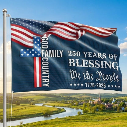 We The People 250 Blessing 1776 2026 American Grommet Flag for Decor