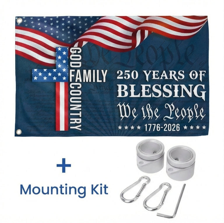 We The People 250 Blessing 1776 2026 American Grommet Flag for Decor