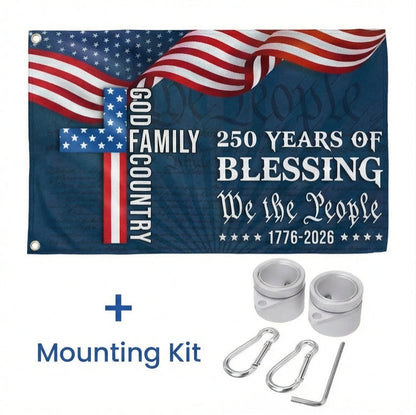 We The People 250 Blessing 1776 2026 American Grommet Flag for Decor