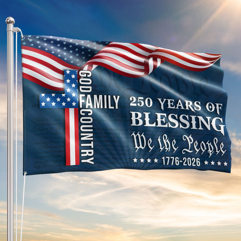 We The People 250 Blessing 1776 2026 American Grommet Flag for Decor