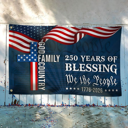 We The People 250 Blessing 1776 2026 American Grommet Flag for Decor