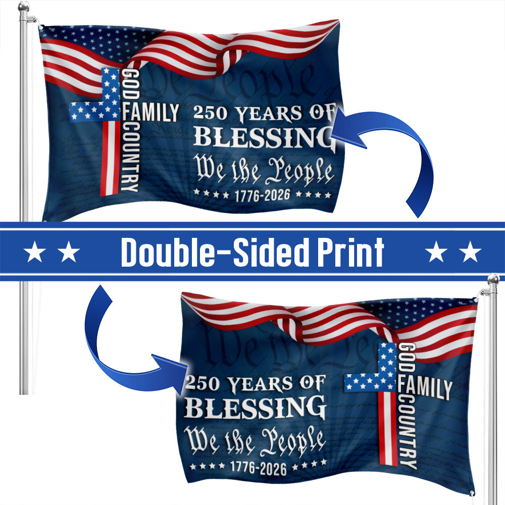 We The People 250 Blessing 1776 2026 American Grommet Flag for Decor
