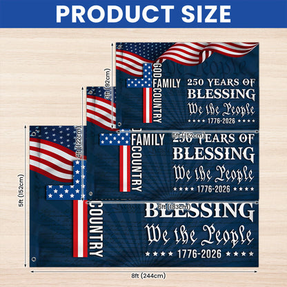 We The People 250 Blessing 1776 2026 American Grommet Flag for Decor
