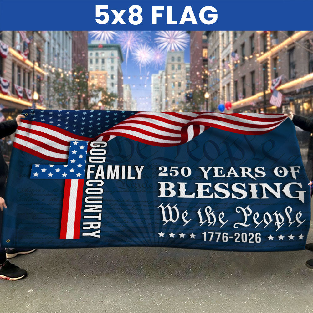 We The People 250 Blessing 1776 2026 American Grommet Flag for Decor