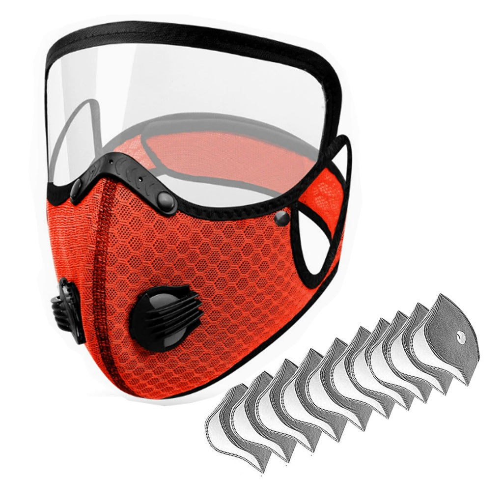 🔥50% OFF！Reusable Face Mask With Detachable Eye Shield & Breath Valve, Dustproof Windproof Outdoor Mask✨