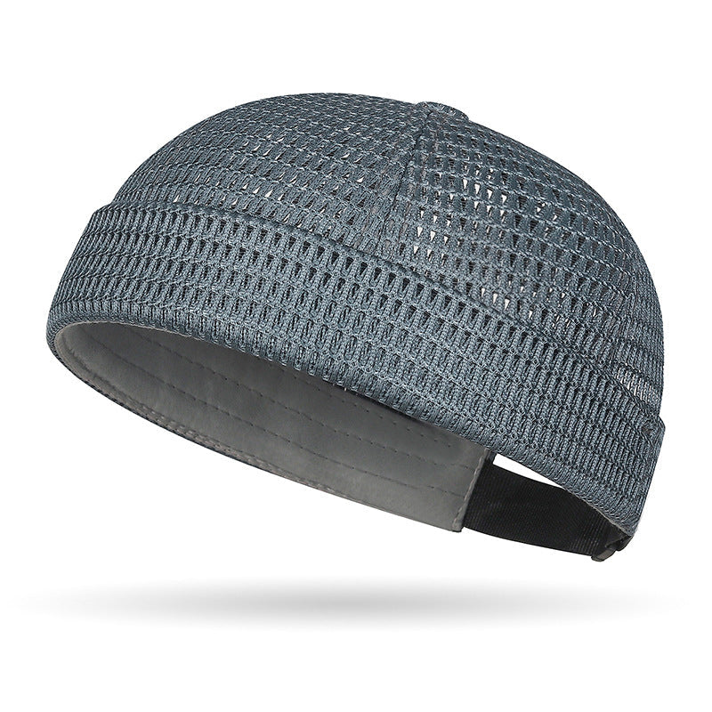 Men’s Breathable Brimless Docker Hat – Lightweight Mesh Skull Cap for Summer Outdoor Wear