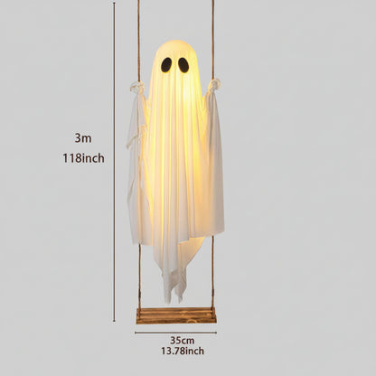 5FT Large Hanging Ghost Swing with Remote Control String Lights 👻🕸️