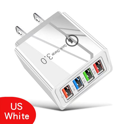 Four-Port Travel Charger for Extended Phone Battery Life